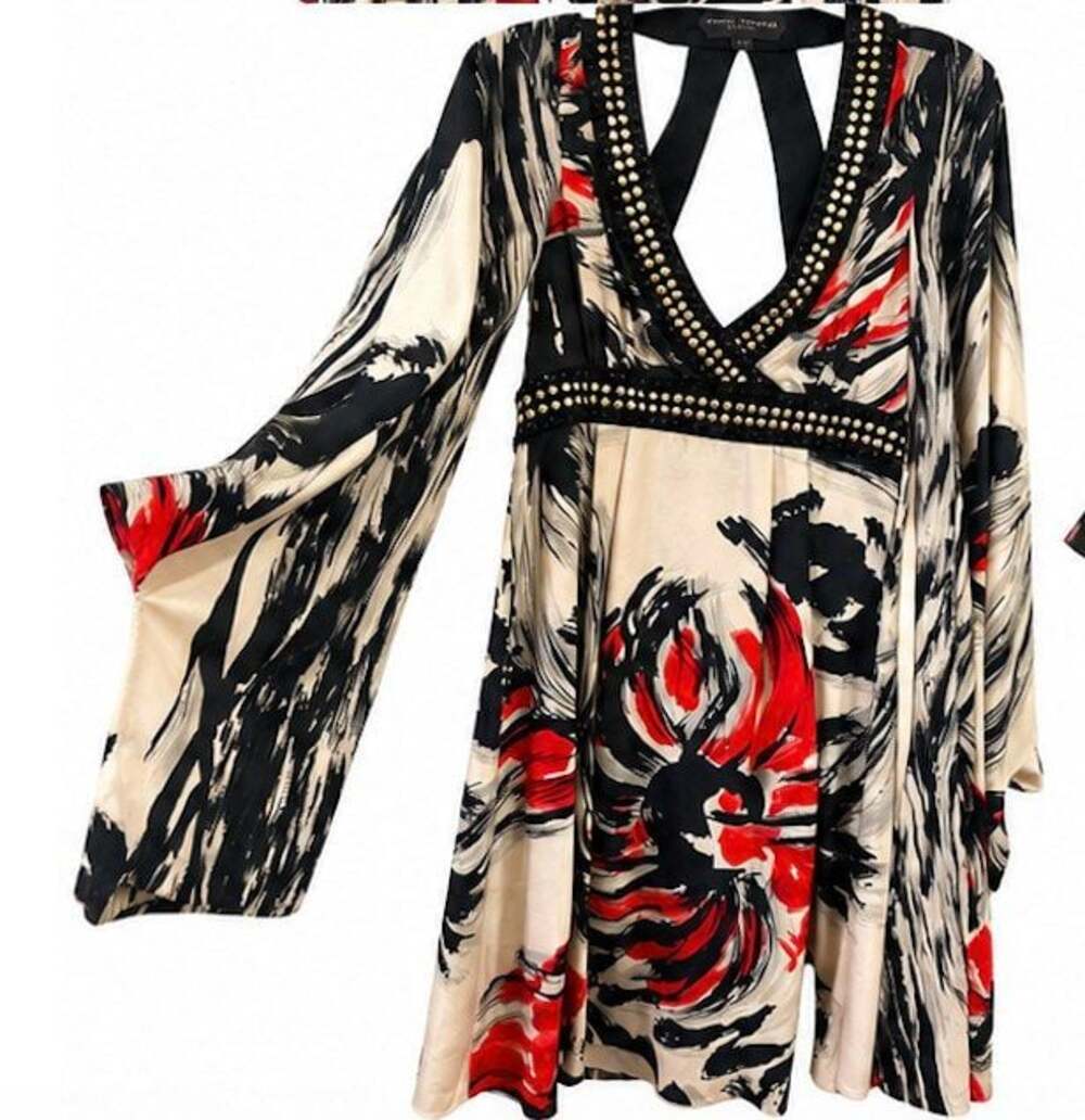 Jenny Packham Studded printed mini dress- cocktail! Small. Mint condition! - Picture 9 of 9